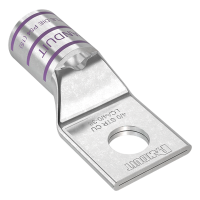 PANDUIT - Zapata de Compresión de Cobre / Conductor 4/0 AWG / Orificio 3/8" (9.5 mm) / Diseño Estándar / 1 Pieza