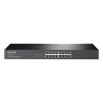TP-LINK - Switch / 16 Puertos 10/100 Mbps / Montaje en Rack / 3.2 Gbps / Eficiencia Energética