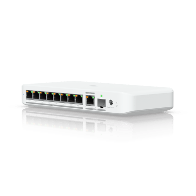 UBIQUITI - USW Flex 2.5G PoE Switch de 8 Puertos 2.5GbE PoE++, con un Puerto de Enlace Ascendente Combinado RJ45/SFP+ de 10 GbE (No incluye Adaptador ca/cc)