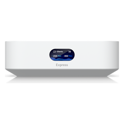 UBIQUITI - Cloud Gateway Compacto / WiFi 6 / Cobertura 140 m² (1500 ft²) / 50 Dispositivos / 2.4 Gbps / 2 Puertos GbE