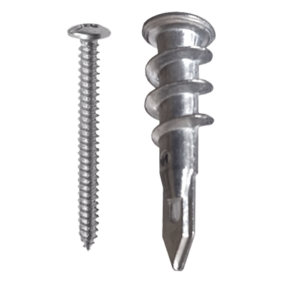 THORSMAN - Taquete Metálico Autoperforable / Zinc / 22 kg Capacidad / 8 x 1 1/4" / Paneles de Yeso