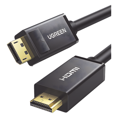 UGREEN - Cable DisplayPort a HDMI / 5 m (16.40 ft) / 4K@60Hz / 2K@144Hz / DP 1.2 / 28AWG / Unidireccional