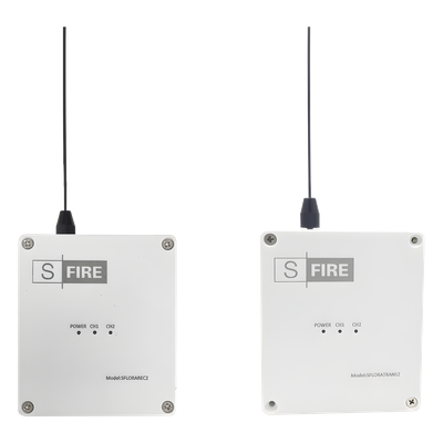 SFIRE - Kit Inalámbrico de Largo Alcance / 2,500 m (8,202.1 ft) / Frecuencia 433.92 MHz / 2 Relevadores / Contacto Seco / -20°C a +80°C