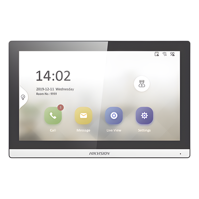 HIKVISION - Monitor Touch para Videoportero / Pantalla 7" / Wi-Fi 2.4 GHz / Audio Bidireccional / Almacenamiento MicroSD 128 GB / Bisel Slim