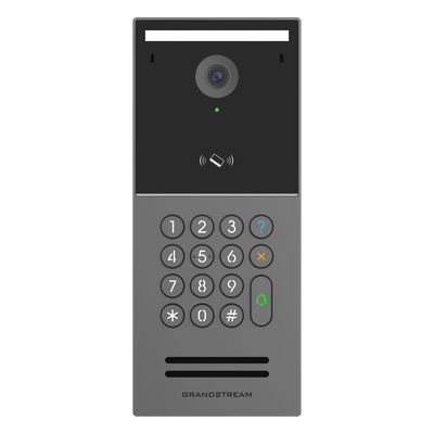 GRANDSTREAM - Videoportero IP Inteligente / 2K Ultra HD 4 MP / Ángulo 127° / IA ISP con Análisis de Comportamiento / Lector RFID Dual 13.56 MHz y 125 kHz / 5000 Tarjetas / PoE Integrado / IP66 IK10