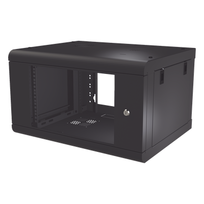 LINKEDPRO - Gabinete de Pared de 6U con Puerta de Cristal Templado, 479.5 mm de Profundidad, Rack de 19'', Acero Reforzado Color Negro.