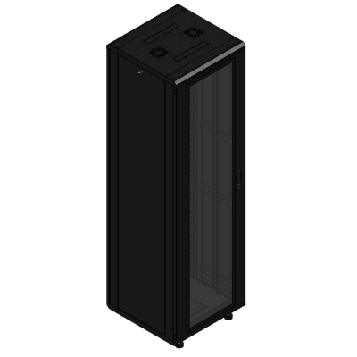 LINKEDPRO - Gabinete rackeable de piso de 42U, compatible con estándar 19 pulgadas, equipado con puerta frontal de cristal para una mejor visibilidad y presentación profesional