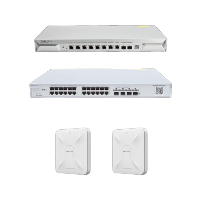 RUIJIE - Solución Completa de Red para hasta 1500 Clientes y hasta 9 servicios de Internet., Ideal para Iniciar un Proyecto de Hotelería u Oficina
