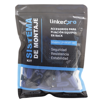 LINKEDPRO BY EPCOM - Kit de Montaje Rápido para Rack / Sin Tuercas Enjauladas / Carga 50 kg (110.2 lb) / 19 Pulgadas / 50 Piezas / Polímero Resistente