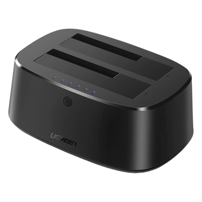UGREEN - Estación de Acoplamiento Doble Bahía / USB 3.0 / SATA III / Clonación Offline / 12 TB / UASP / 12V 3A