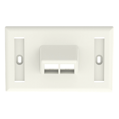 PANDUIT - Placa de Pared Horizontal / 2 Puertos Keystone / Blanco Mate / 2.75 x 4.5 pulg.