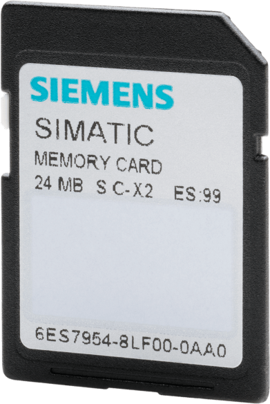 SIEMENS - Tarjeta de Memoria Flash SIMATIC S7 / 24 MB Flash-EPROM / 3.3V / Para CPU S7-1x00 y SINAMICS / 500000 Ciclos Escritura-Borrado / Retención Datos 10 Años / Aplicación Marítima Certificada