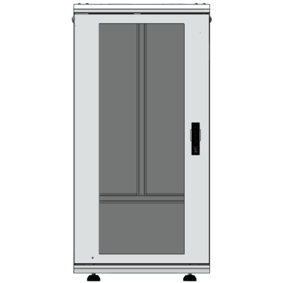 LINKEDPRO - Gabinete Rack 24 Unidades / 19 Pulgadas / Puerta de Cristal / Piso / Acero Calibres 16-18-20 / 750 Kg Carga / 600x605x1190 mm (23.6x23.8x46.9 in) / Vidrio con Cerradura