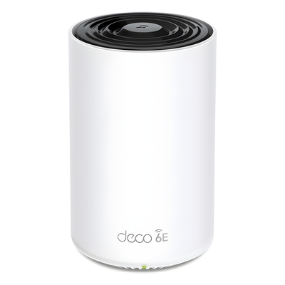 TP-LINK - Router Inalámbrico MESH Interior / Wi-Fi 6E AX5400 Mbps / Triple Banda / 1 Puerto 2.5G WAN/LAN / 2 Puertos 1G WAN/LAN / 4 Antenas Internas / App Deco iOS/Android / HomeShield