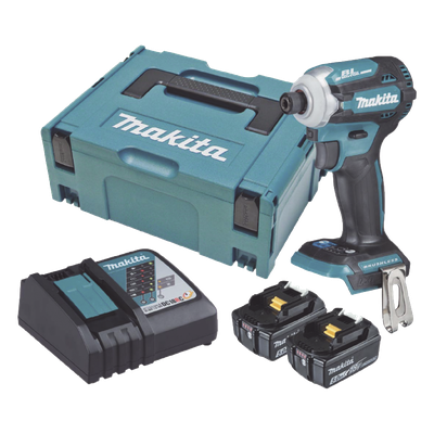 MAKITA - Atornillador de Impacto / 18 Vcc / 3,800 RPM / 180 N·m / 116 mm / 2 Baterías 5Ah Li-Ion / 4 Modos Operación