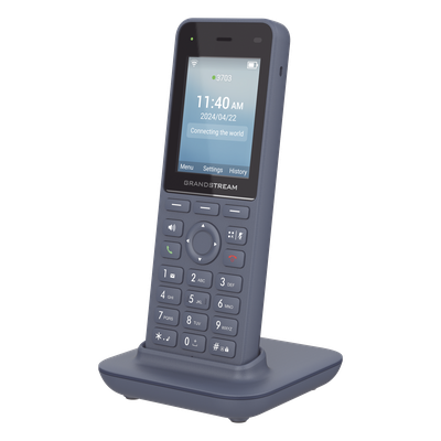 GRANDSTREAM - Teléfono IP Inalámbrico / Wi-Fi 6 Dual Band / 3 Cuentas SIP / 3 Líneas / Voz HD / Bluetooth / Pantalla 2.4" / Batería 3000 mAh