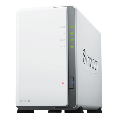 SYNOLOGY - NAS de 2 Bahías / CPU 4 Núcleos 1.7 GHz / 1 GB DDR4 / LAN 1GbE / USB 3.2 Gen 1 / RAID 0, 1, JBOD, SHR