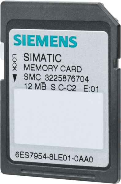SIEMENS - Tarjeta de Memoria SIMATIC S7 / Flash-EPROM 4 MB / 3.3V / Para CPU S7-1x00 y SINAMICS / 500000 Ciclos Escritura/Borrado / Retención Datos 10 Años / Aplicaciones Marítimas