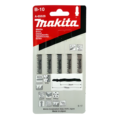 MAKITA - Paquete de 5 Sierras para Caladora / 75 mm / 9 TPI / Corte 3-65 mm / Madera, Triplay, PVC