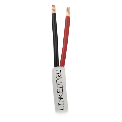LINKEDPRO - Cable para Alarma / 2x18 AWG / 305 m (1000 ft) / Clasificación CM / Cubierta PVC Blanco