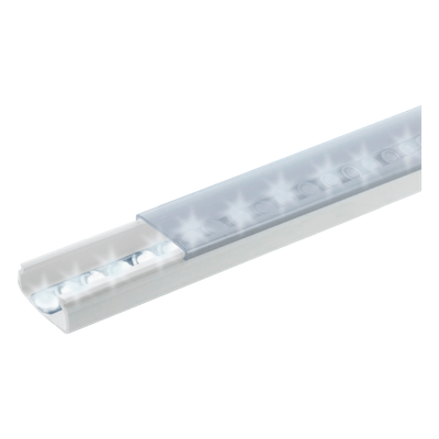THORSMAN - Canal para Tira LED / 20 x 10 mm / Tapa Transparente / PVC Autoextinguible / 1.53 m (5.02 ft) / Adhesivo Integrado