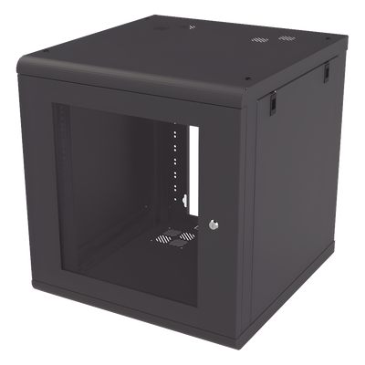 LINKEDPRO - Gabinete de Pared 12U / 635 mm Profundidad (2.08 ft) / Acero Reforzado Calibre 18 / Puerta Cristal Templado / Capacidad 100 kg