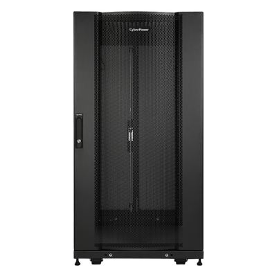 CYBERPOWER - Gabinete Rack / 24U / Montaje en Pared o Piso / Carga Estática 1,365 kg / Puerta Perforada Hexagonal / Rieles Ajustables 905 mm