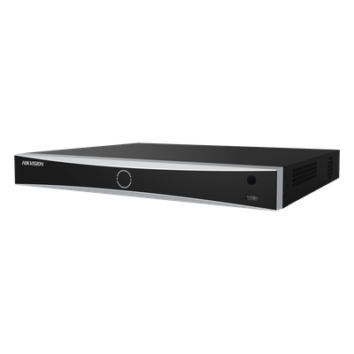 HIKVISION - NVR 12 Megapixel (4K) / Reconocimiento Facial / 16 Canales IP / Base de Datos / Hasta 100,000 Fotografías / 16 Puertos PoE+ / 2 Bahías de Disco Duro / Switch PoE 300 mts / Bases de Datos / HDMI en 4K