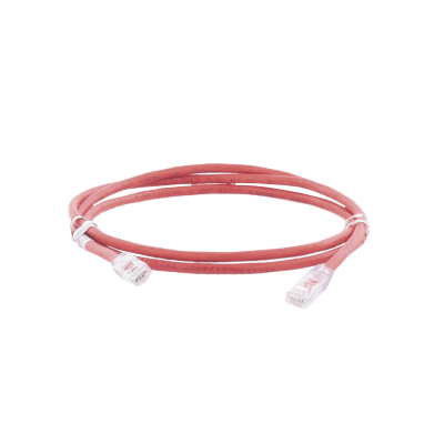 PANDUIT - Cable de Parcheo UTP Categoría 6, con Plug Modular en Cada Extremo - 2 Metros (6.56 Pies) - Rojo