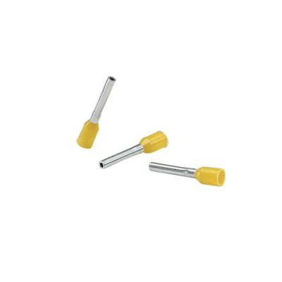 PANDUIT - Ferrule Aislado PAN-TERM para Cable 18 AWG, Largo 12mm, DIN Color Amarillo. Paquete 500 Piezas