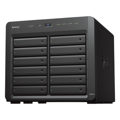SYNOLOGY - Servidor NAS / 12 Bahías / Expansión a 36 Bahías / Intel Xeon 6 Núcleos / 16 GB DDR4 ECC / 10GbE RJ-45 / Caché NVMe SSD / RAID F1, 0, 1, 5, 6, 10