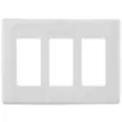 HUBBELL - Tapa para Caja de 3 Espacios/ Contacto Duplex / Tornillos Ocultos / Color Blanco.