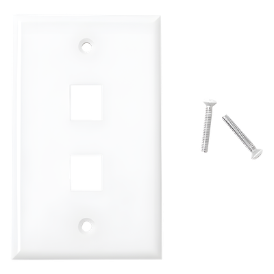 LINKEDPRO BY EPCOM - Placa de Pared / 2 Puertos Keystone / Montaje Vertical / UL 94V-0 / 70 x 115 mm (2.75 x 4.52 in)