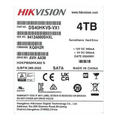 HIKVISION - Disco Duro Enterprise 3.5" 4 TB / Hikvision / 7200 RPM / SATA / Alto Rendimiento / Recomendado para NVRs HIKVISION