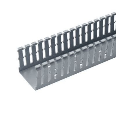 PANDUIT - Canaleta Ranurada de PVC sin Tapa, Tipo F, 2.25 in de Ancho, 3.14 in de Alto y 1800 mm de Largo, Color Gris
