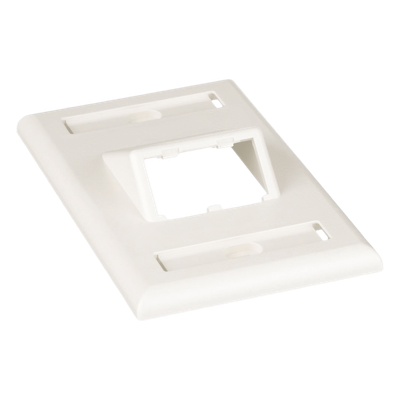 PANDUIT - Placa de Pared Vertical / 2 Puertos Mini-Com Inclinados / ABS / Blanco Mate / Con Etiquetas