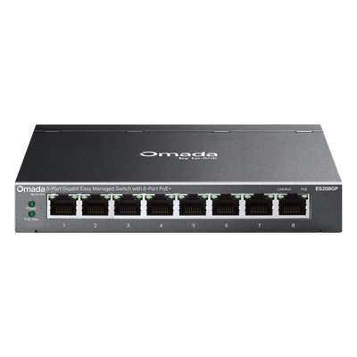 TP-LINK - Switch Gigabit Easy Managed 8 Puertos / PoE+ 64W / Cloud Omada SDN / 16 Gbps / Fanless 0 dBA / Alcance Extendido 250m