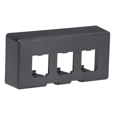 PANDUIT - Placa de Mobiliario Modular / 3 Puertos Mini-Com / ABS de Alta Resistencia / 3.5' x 1.7' x 1.17' (88.9 x 43.18 x 29.71 mm) / Negro
