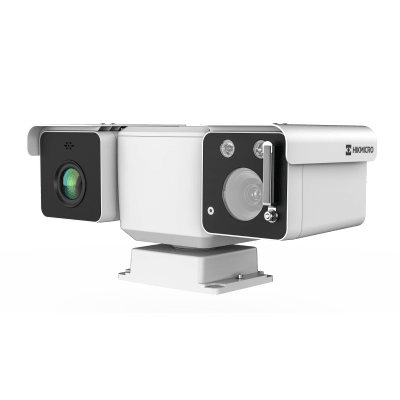 HIKVISION - Mini Punta de Poste IP Bi Espectro/ Térmica: 256 × 192 (15 mm, NETD ≤35 mK) + Óptico 32X (4 Megapixel)/ 800 mts IR / IP67 IK10 / Detección de Temperatura / microSD/Detección de Humo y Fuego