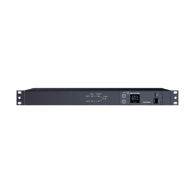 CYBERPOWER - PDU ATS (Fuente Redundante Auto-transferible) Medible, Para Distribución de Energía, 2 Entradas 120 Vca NEMA5-15P, Con 10 Salidas NEMA 5-15R, Horizontal 19in, 1UR