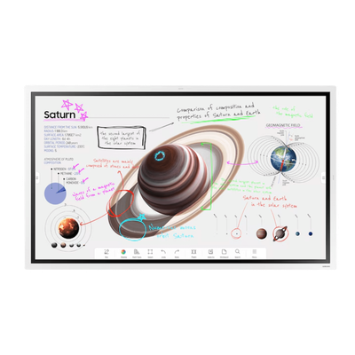 SAMSUNG ELECTRONICS - Pantalla Interactiva Digital / 55 Pulgadas / 4K UHD 3840x2160 / Touch IR 20 Puntos / Whiteboard 4 Usuarios / Tizen 9.0 / Wi-Fi / Bluetooth