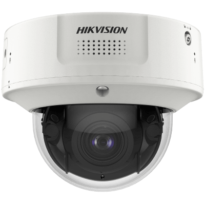 HIKVISION - Domo IP 8 Megapixel / Lente Mot. 2.8 a 12 mm /  DARKFIGHTER / WDR 120 dB / IK10 / 30 mts IR / Conteo Facial / Detección Facial / Interior / PoE / Búsqueda por Atributos / Micrófono Integrado / Micro SD