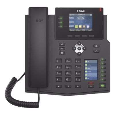 FANVIL - Teléfono IP Empresarial / 12 Líneas SIP / Pantalla Dual Color / 30 Teclas DSS/BLF / Gigabit PoE / Audio HD Opus