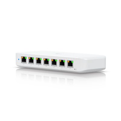 UBIQUITI - USW Ultra Switch de 8 Puertos GbE (7 Puertos PoE+ y 1 Puerto Entrada PoE++) con Opciones de Montaje Versátiles