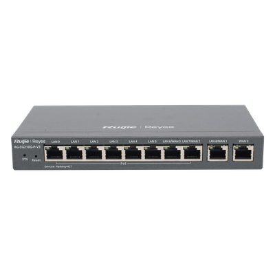 RUIJIE - Router Balanceador SD-WAN / 10 Puertos Gigabit / PoE+ 110W / 4 ISP / 1 Gbps / 200 Clientes