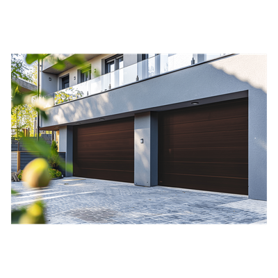 ACCESSPRO - Sección para puerta de Garage / Lisa / Imitación Madera / BLACK WALNUT / Estilo Americana / Compatible GARAGE208B / Panel Calibre 26 / Relleno PU 43mm / Densidad 45 kg/m³