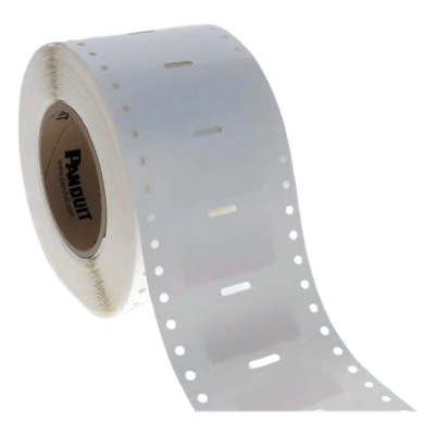 PANDUIT - Etiqueta de Cinta Continua / 9.7 mm (0.38 in) / Poliolefina Blanca / Transferencia Térmica / 30.5 m (100 ft) / UL969 / -40°C a 82°C
