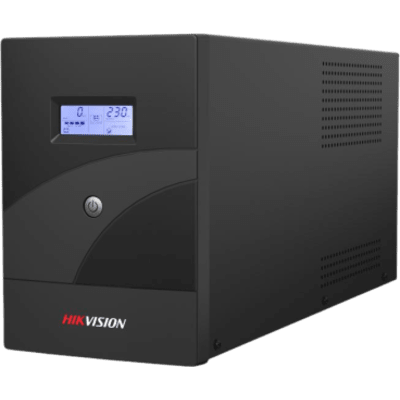 HIKVISION - UPS de 3000 VA / 1800 W / 6 Tomas NEMA 5-15R / Entrada 85-150 VCA / Pantalla LCD / USB / Batería 12V 9Ah