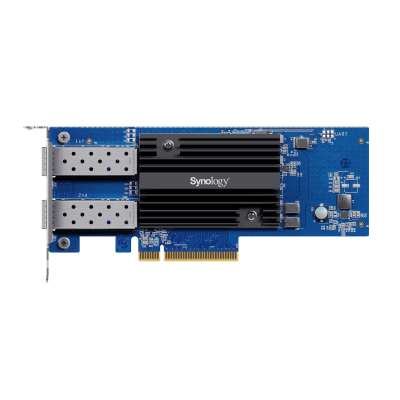 SYNOLOGY - Adaptador de Red SFP+ de 10 GbE de Doble Puerto | Compatible con Synology | PCIe 3.0 x8 | Link Aggregation | Jumbo Frame 9 KB | Garantía de 5 Años.