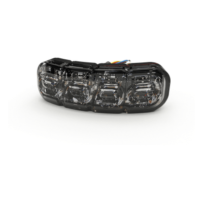ECCO - Luz Perimetral Flexible / 8 LED Rojo/Azul / Montaje Curvo 72° / 12-24 V DC / Cubierta de Silicona Transparente
